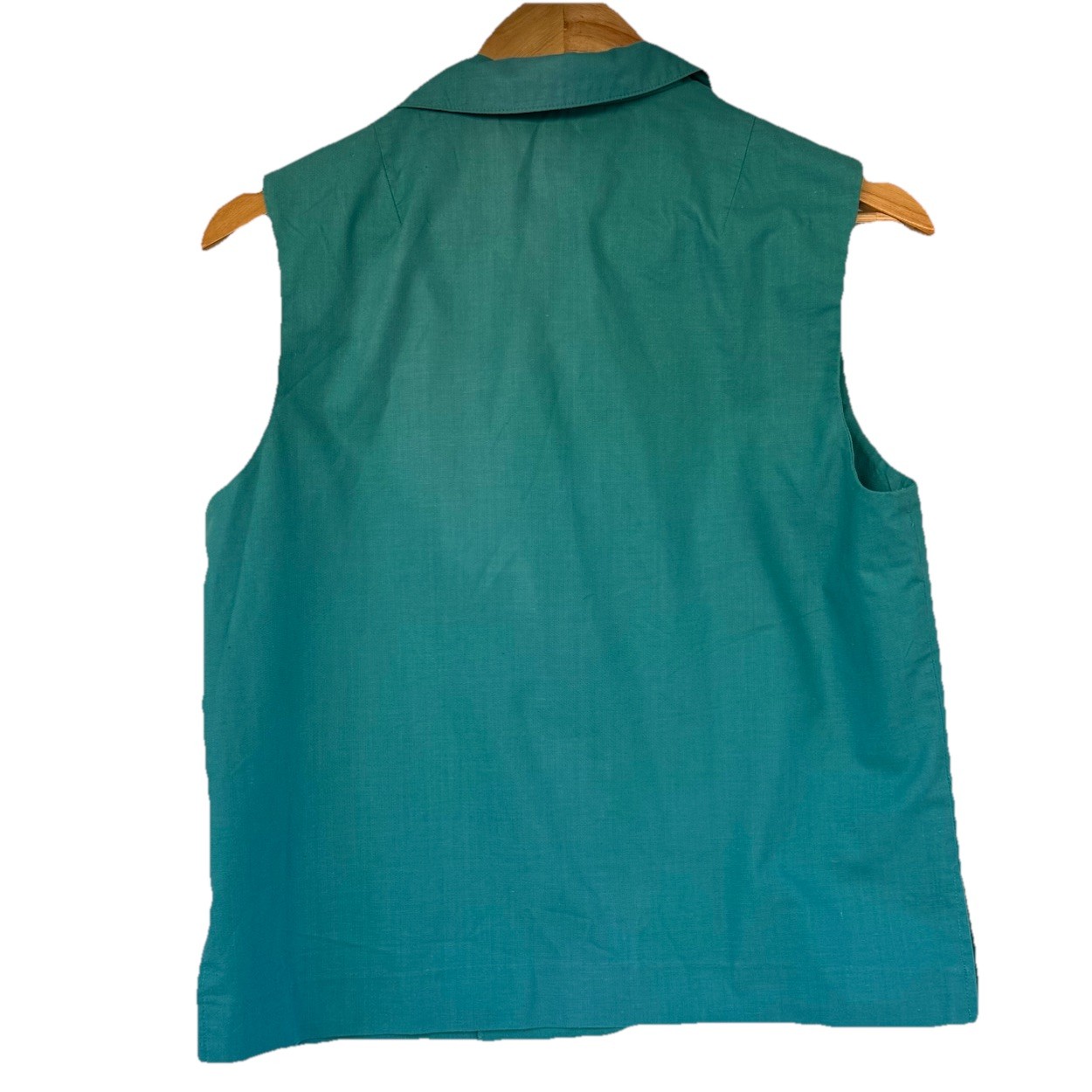 Vintage 1970’s Wilroy Traveller Teal Vest With Faux Front Pocket, Women’s Large