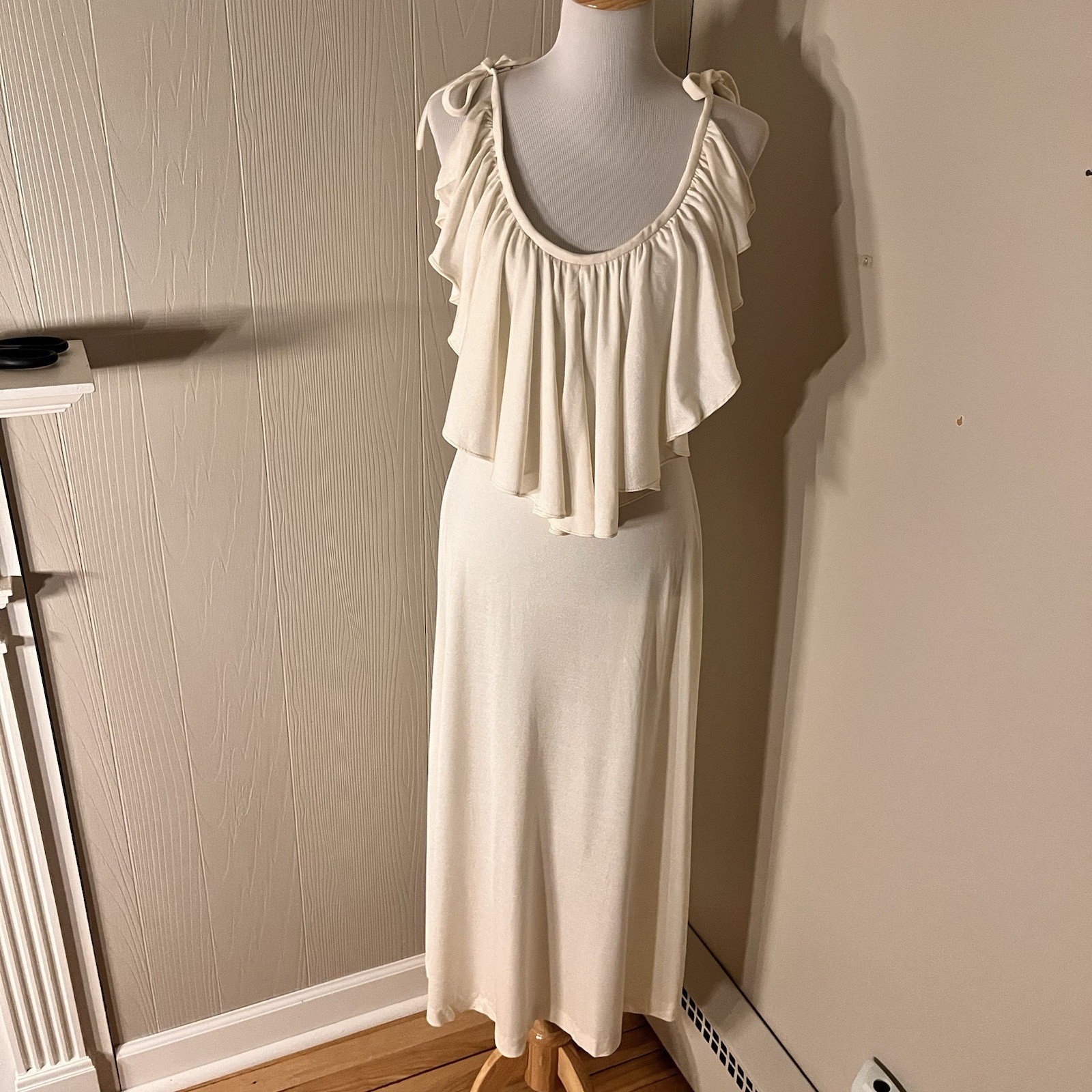 Climax Karen Okada By David Howard Vintage Bridal Womens Ivory Dress Medium-LG