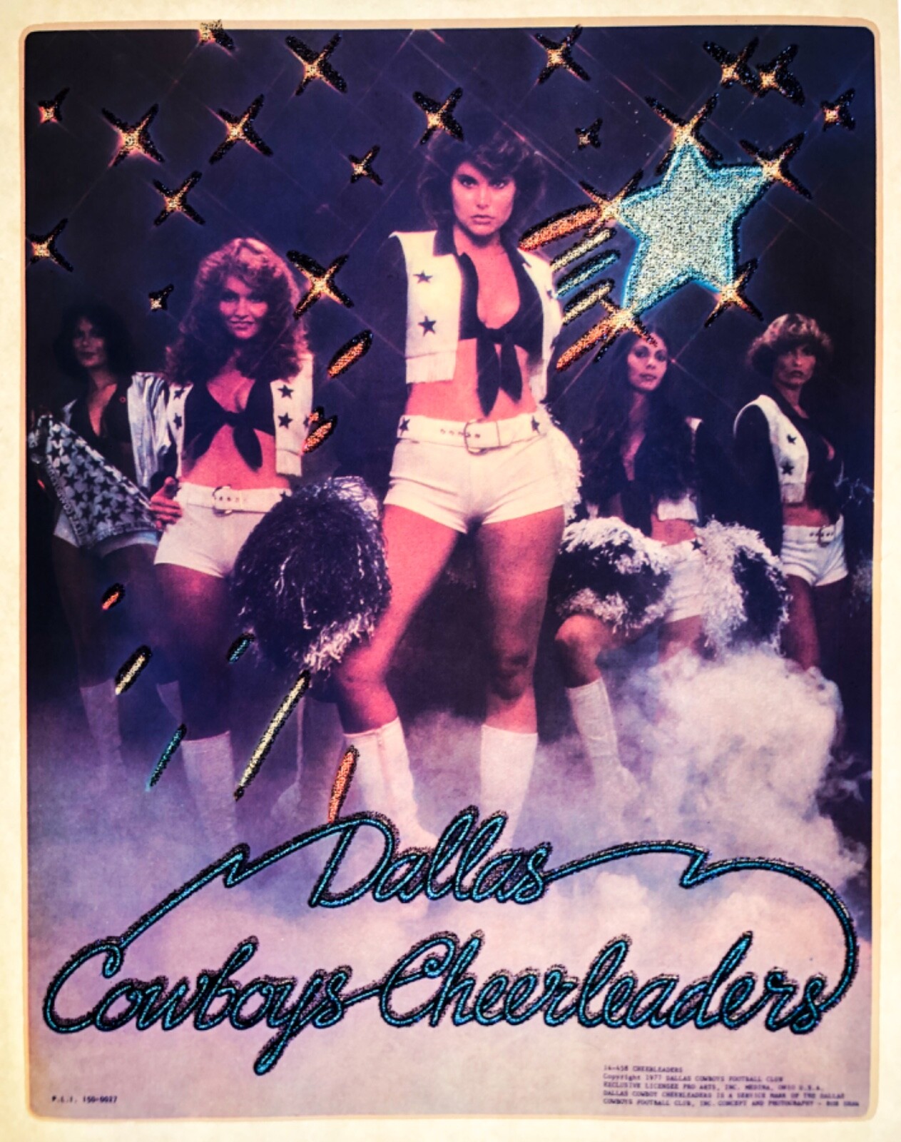 VTG 70s Dallas Cowboys Cheerleader NFL kiss farrah fawcett mego T-Shirt Iron-On