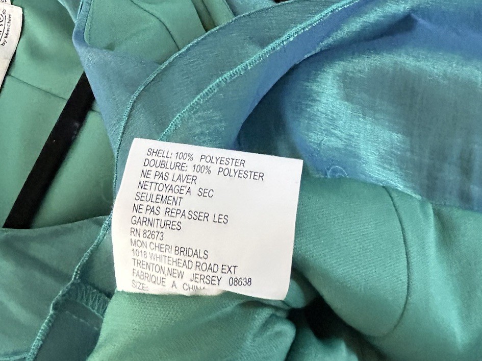 VTG CAMERON BLAKE BY MON CHERI Taffeta Skirt Set Elegant Irisdescent Green Y2K