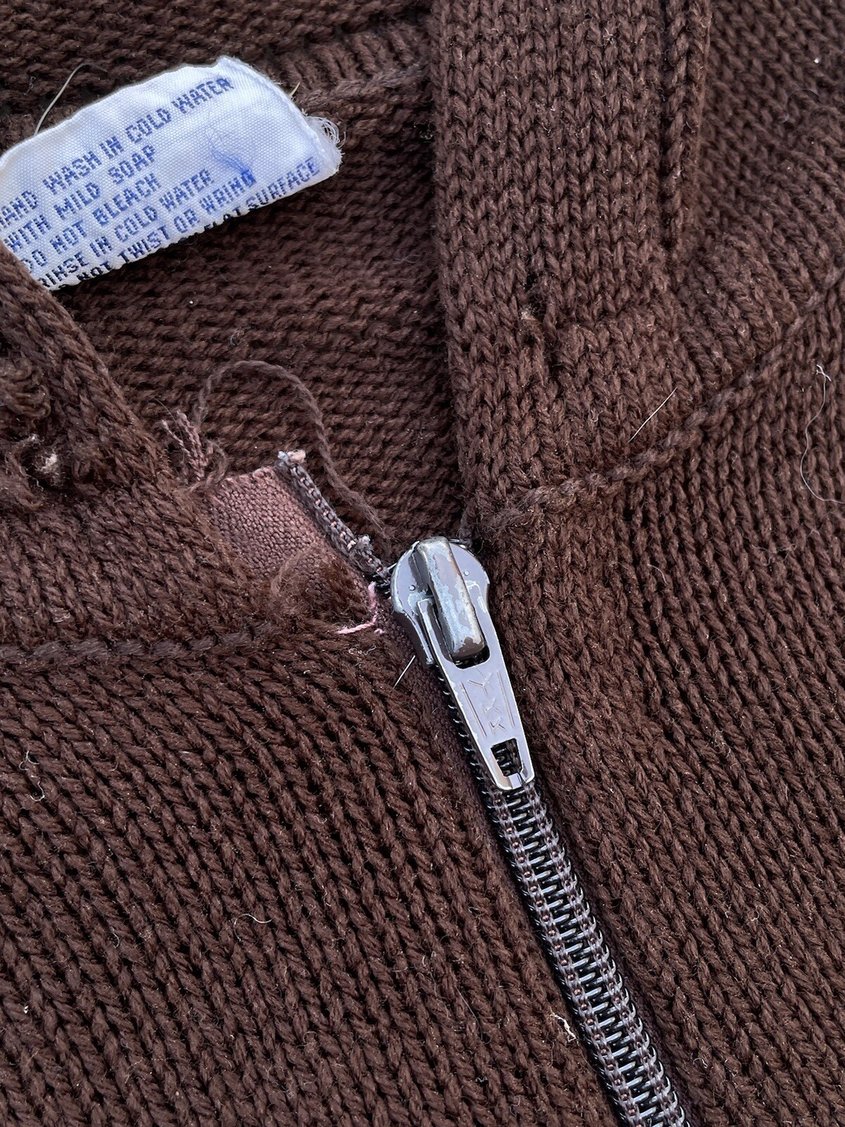 Vtg Hand Loomed Full Fashioned Zip Sweater Knit Sweatshirt Women’s Hoodie Large