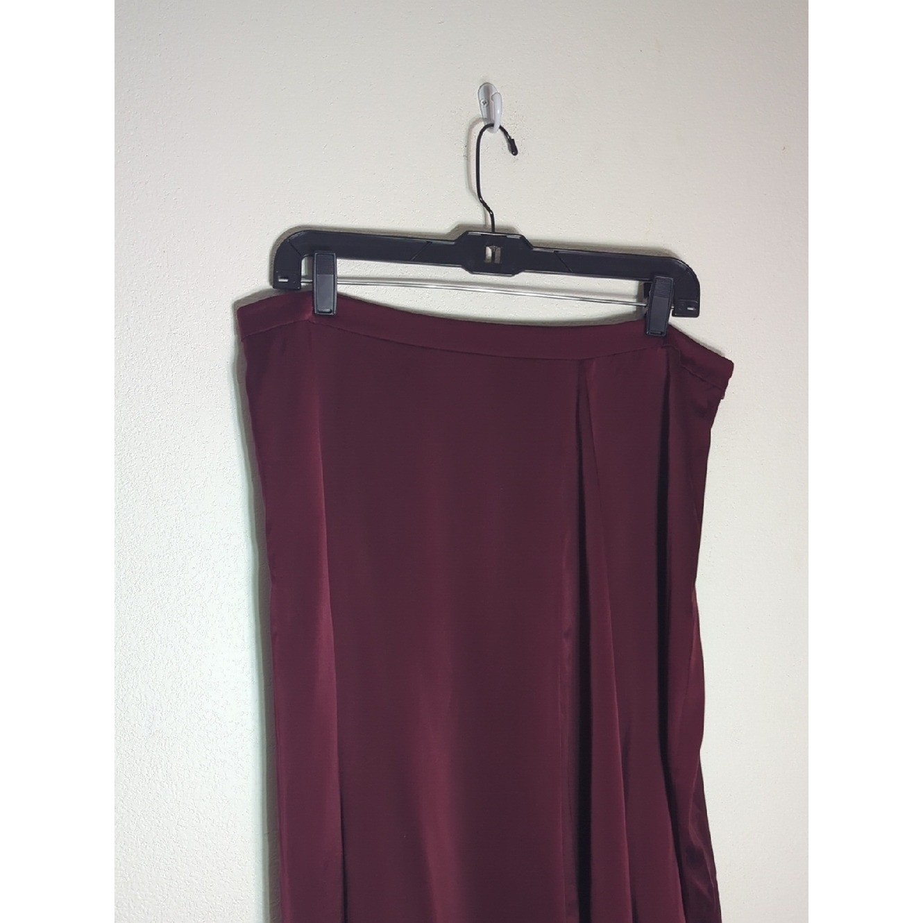 Eileen Fisher Womens Skirt Silk Burgundy Wine Quiet Luxury Old Money Plus Sz 14
