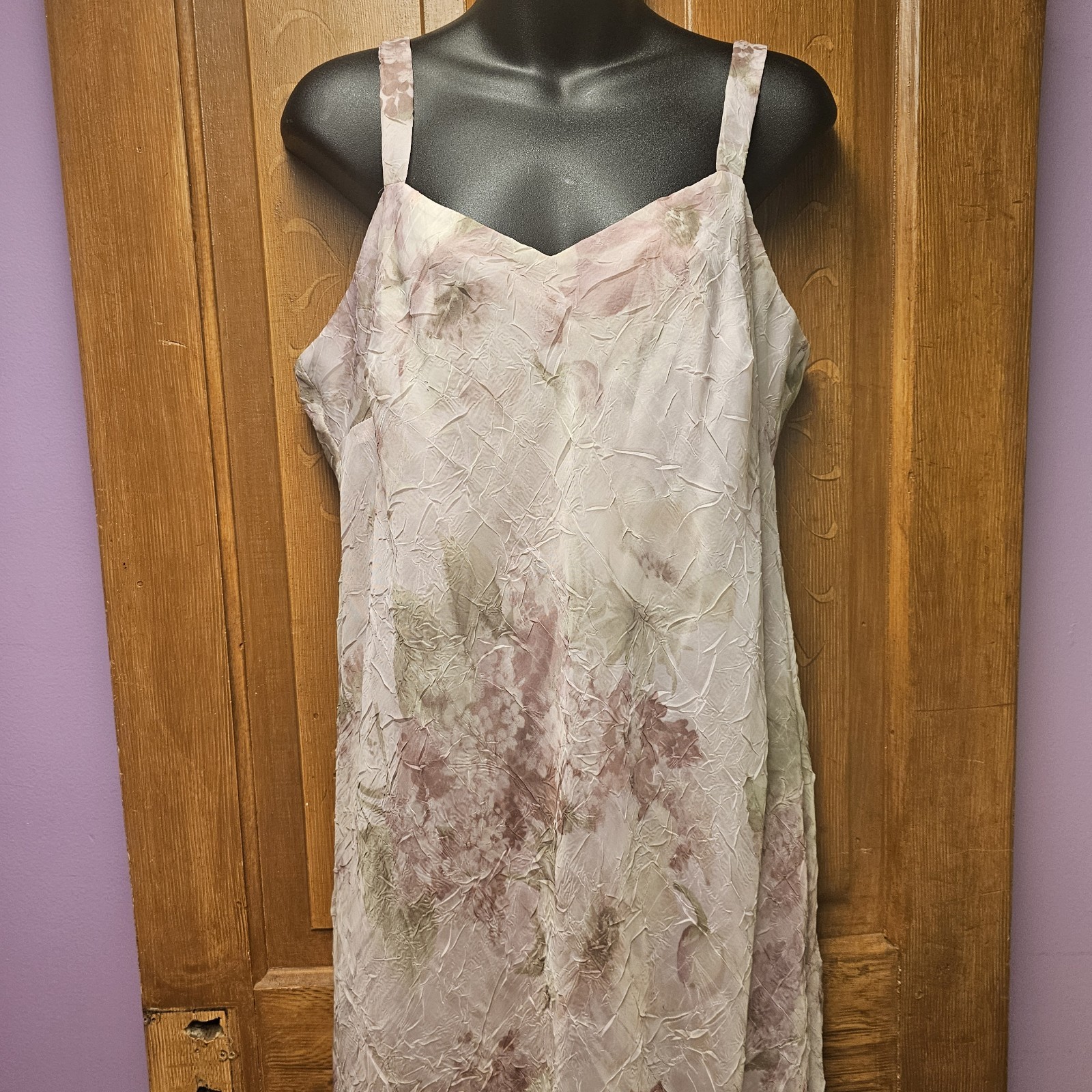 VTG 90s Y2K Fairy Floral Dress R&M Richards Pale Pink Chiffon Appx Sz L Coquette