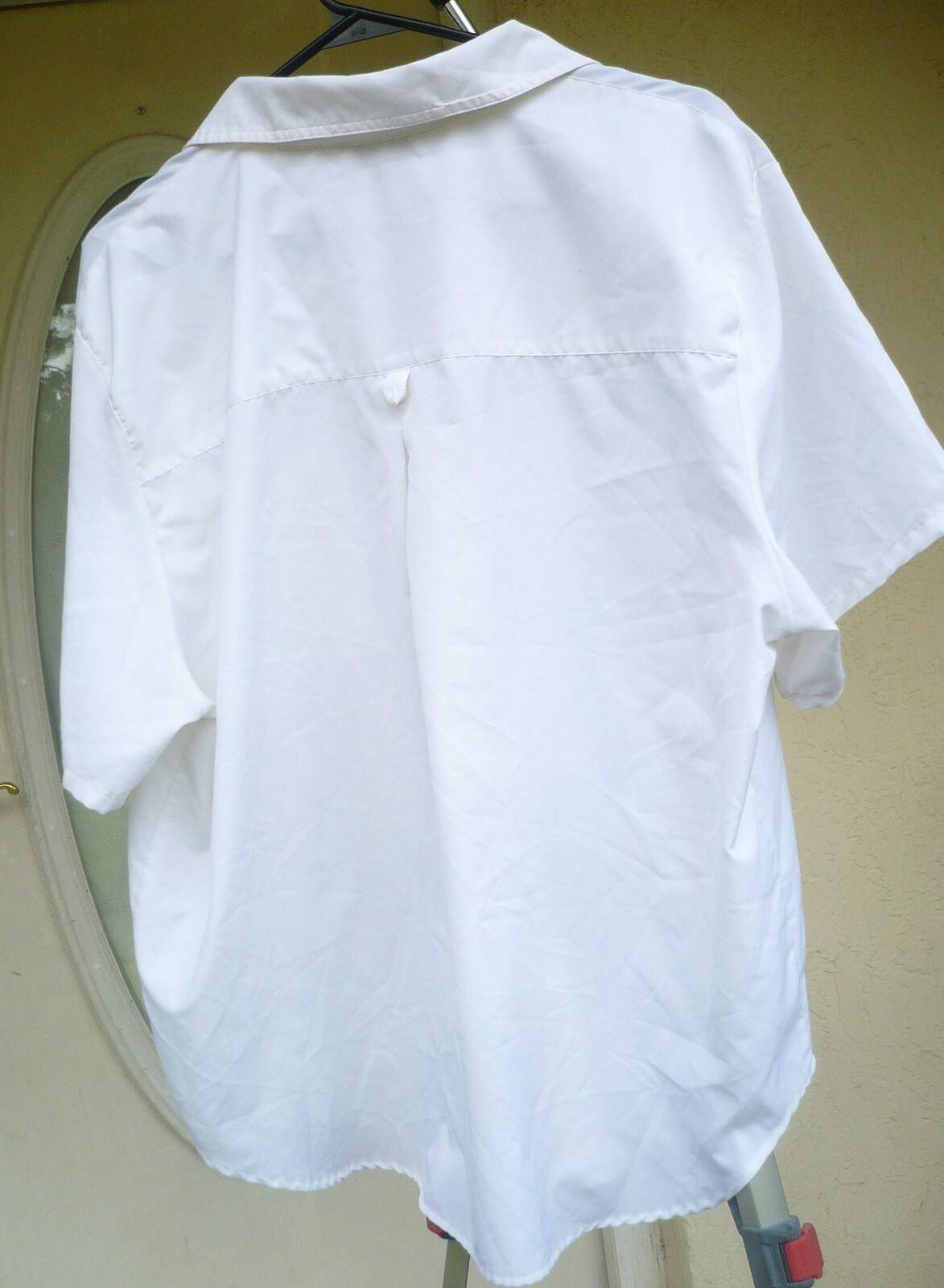 VTG FASHION ATTITUDES XL WHITE SIMPLE SILKY SECRETARY S/S BUTTON UP BLOUSE WOMEN