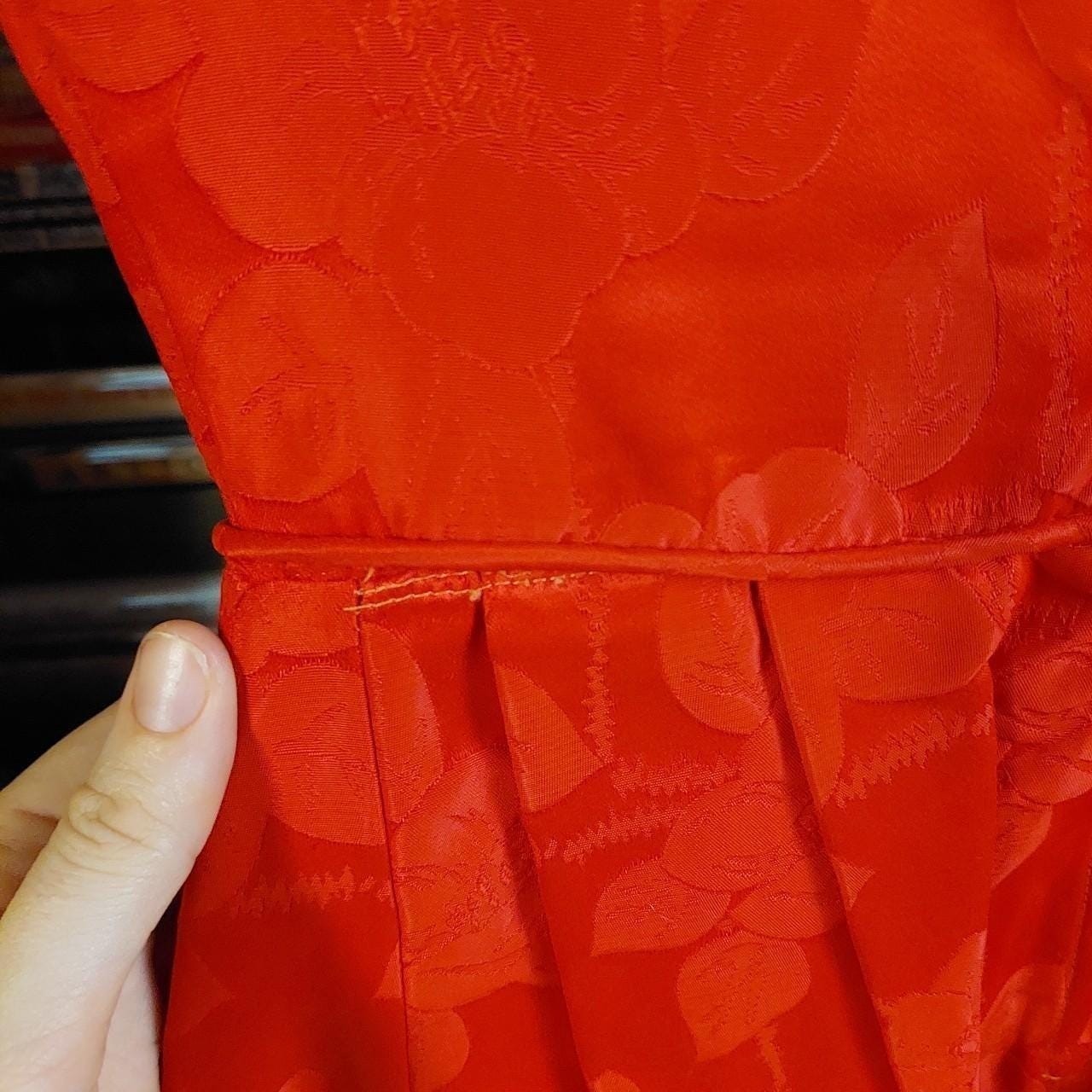 Vintage 50s/60s homemade red floral dress and top.