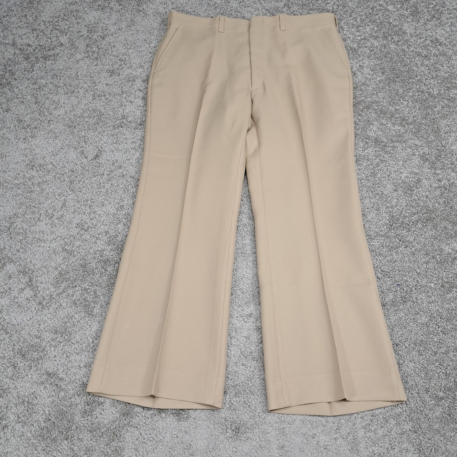 Vintage Haggar Womens Slacks Tan Beige Wide Leg High Rise Trousers 36×29