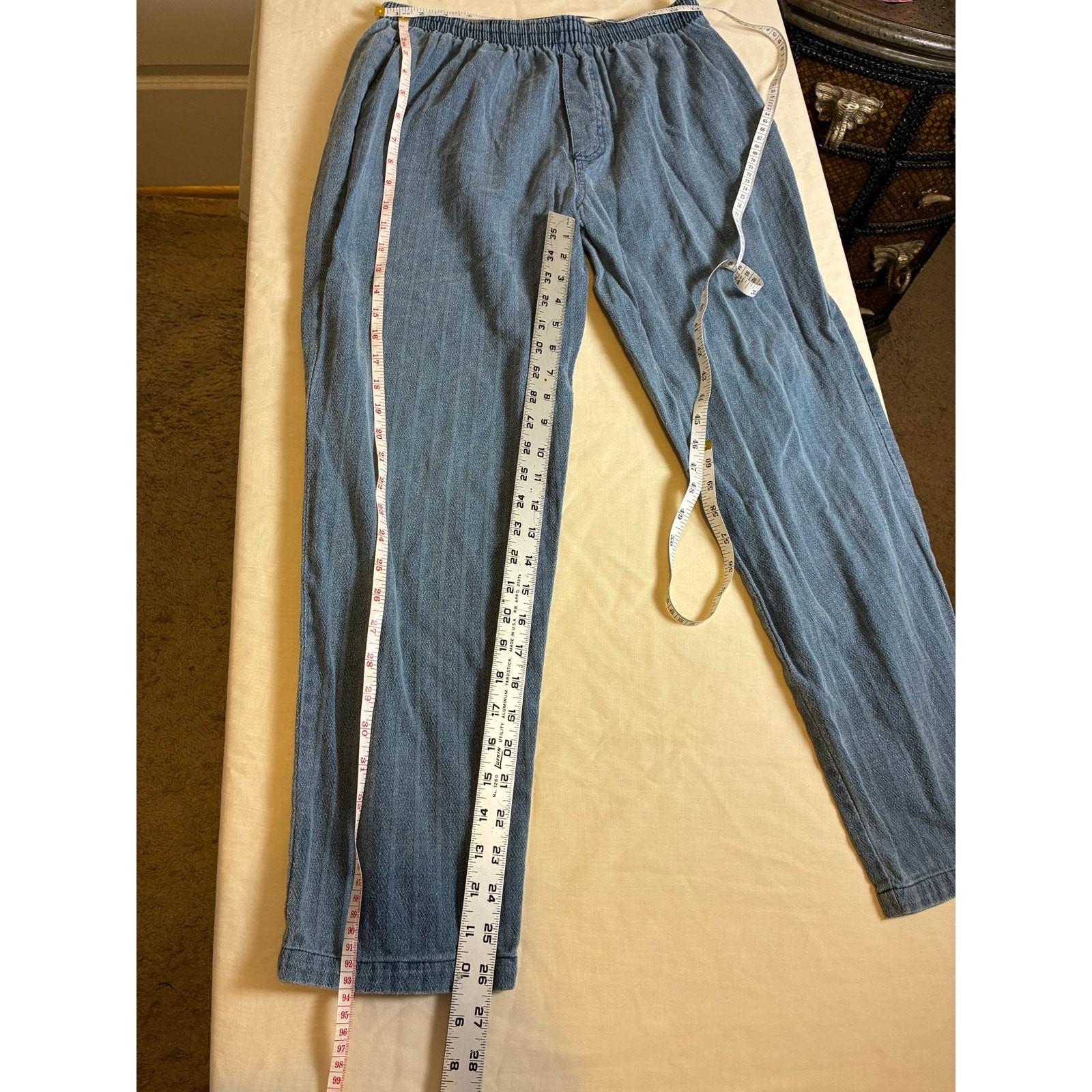 Vintage Rap Boys Jeans XL Elastic Waist Acid Wash Denim Pants 90s Streetwear USA