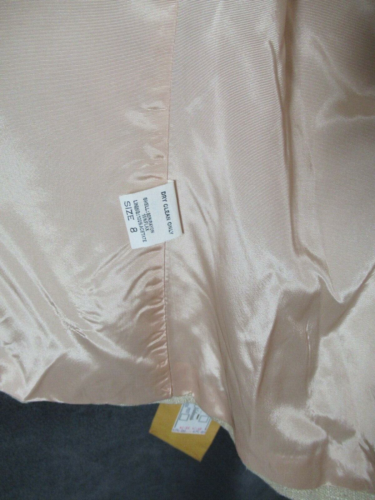NWT Vintage Jack Winter Rices Nachmans Beige Rayon Flax Career Suit Jacket 8