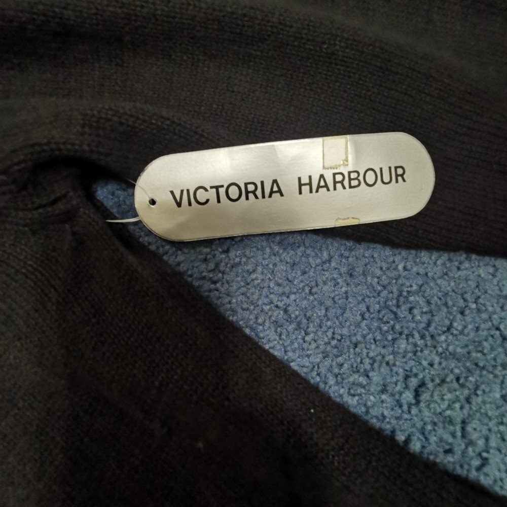 Victoria Harbour Black Beaded Rhinestone Cowl Neck Tunic Sweater Small C0029