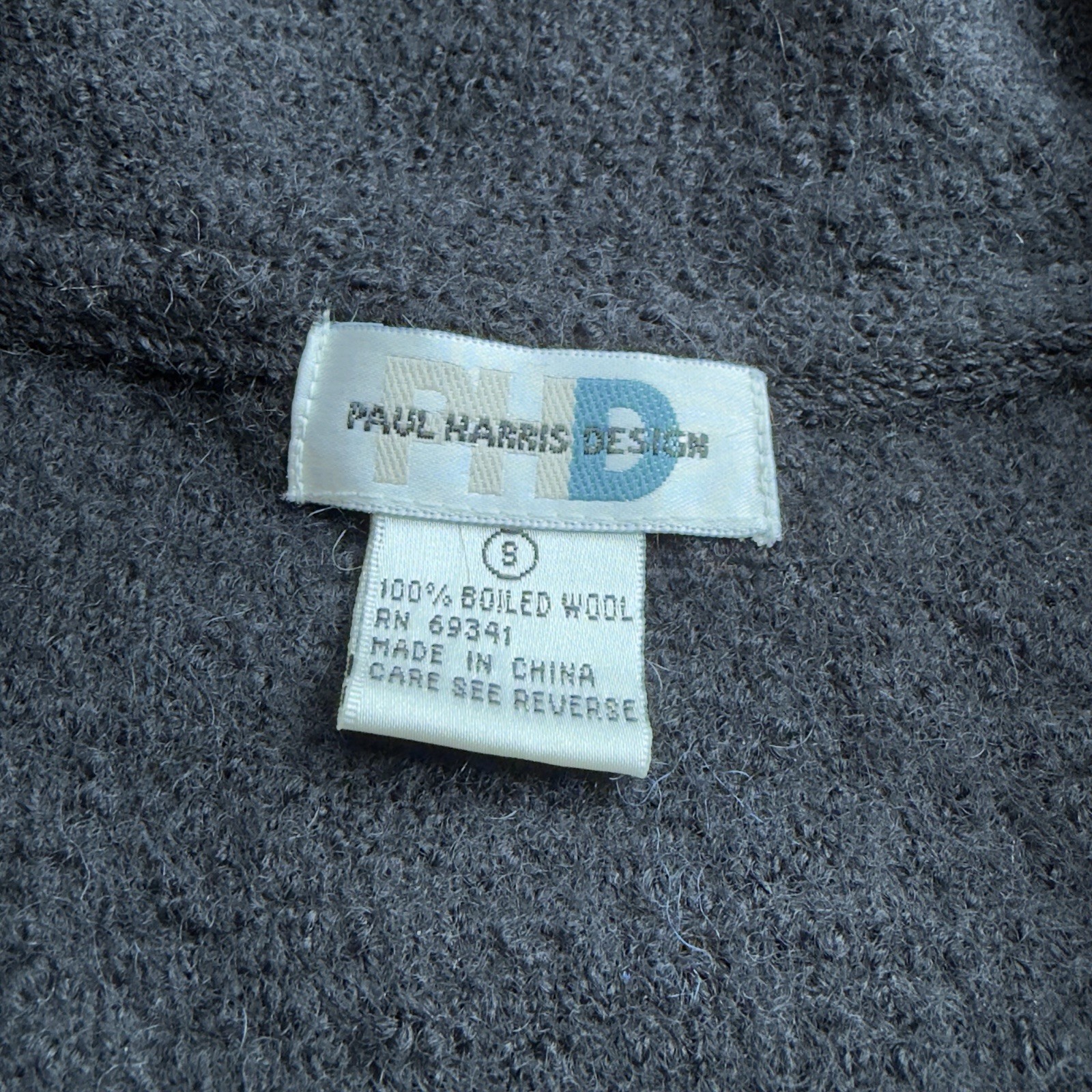 Vintage 2000s PHD Paul Harris Design boiled wool black zip vest Small