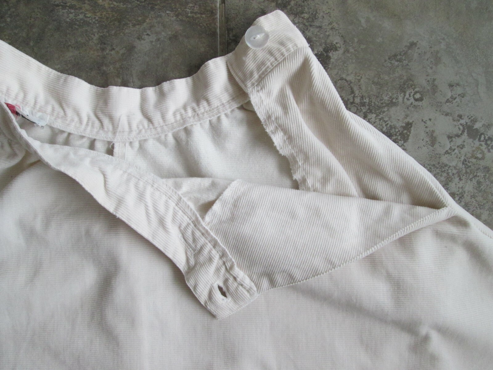 VTG Annalisa Corduroy Skirt 24 Waist Small Pearl White A-Line Full Casual Hippy