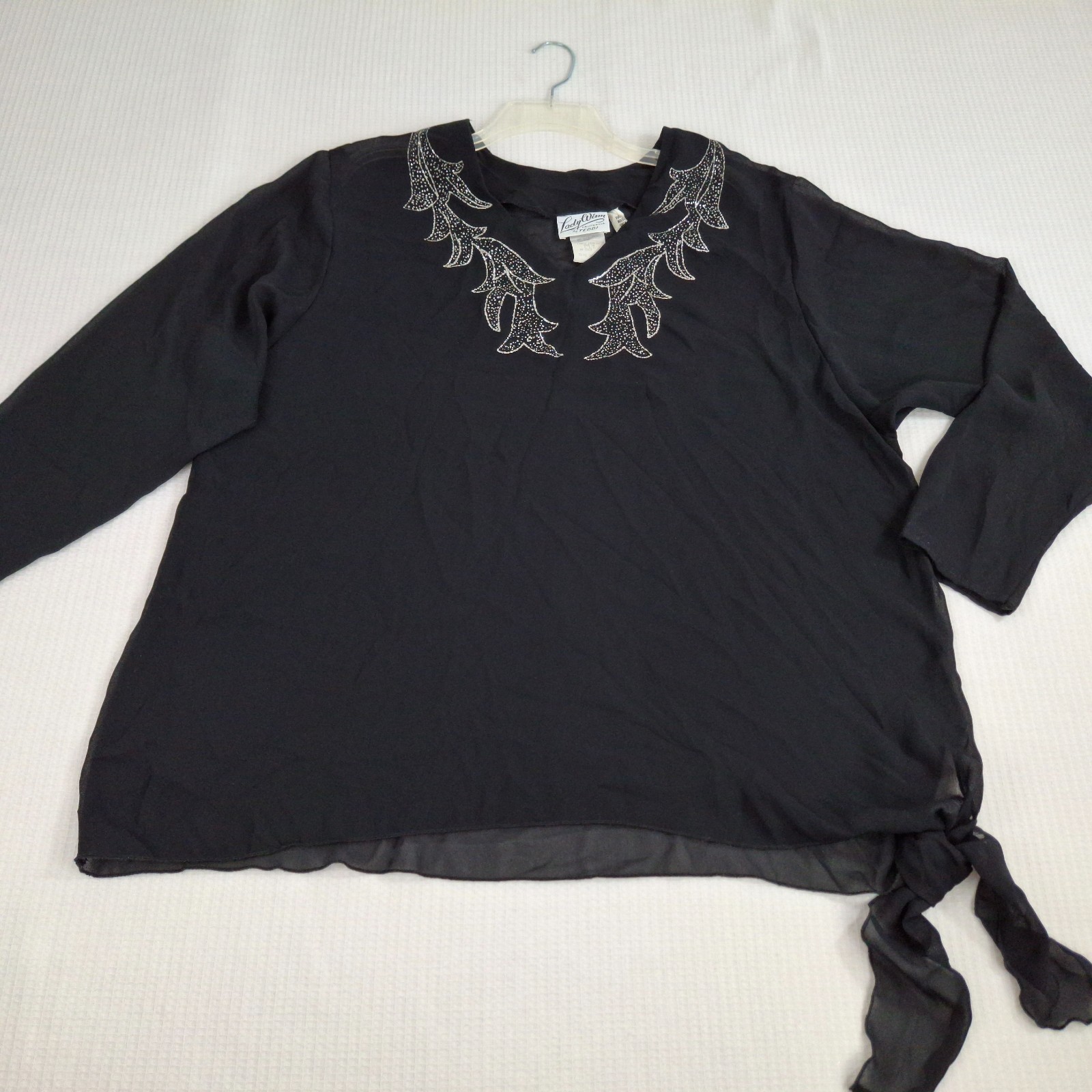 Vintage Lady Winn by Teddi California Top Blouse Size 20 W / 40 Sheer Made USA
