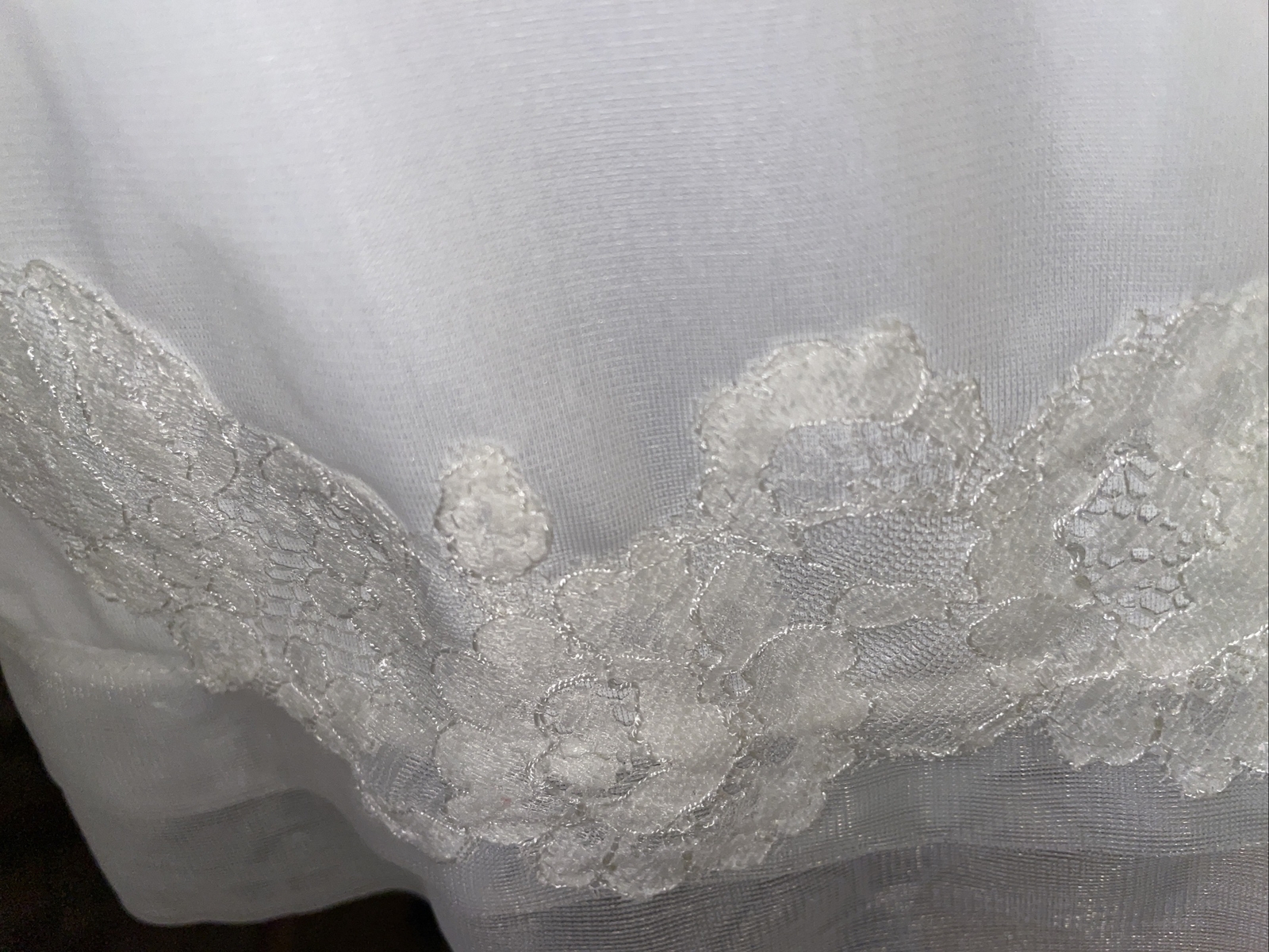 VINTAGE VAN RATE IVORY SLIP WITH LACE AND CHIFFON SIZE 32 PINUP GIRL!