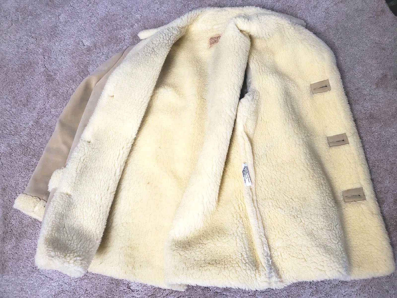 VTG Town N Ranch Tan Sherpa Lined Faux Suede Western Jacket Winter Coat Women XL
