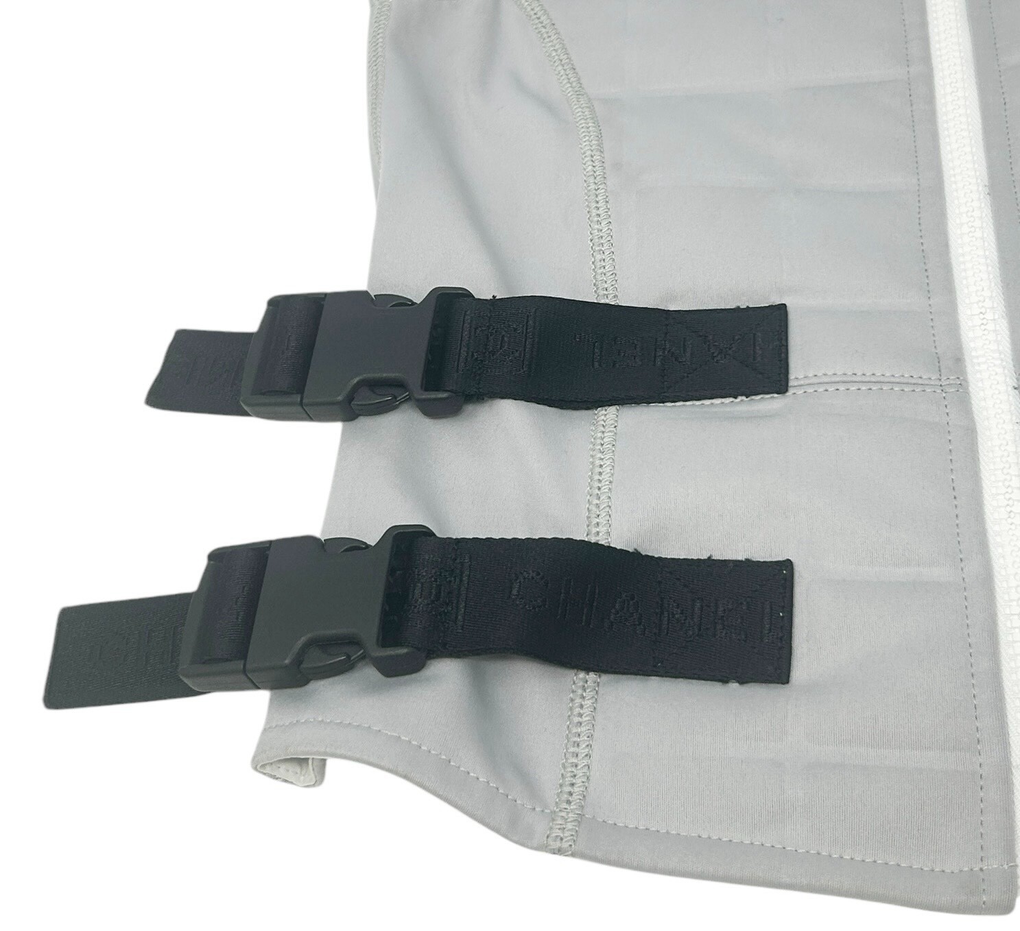 CHANEL Vintage 2004 CC Mark Logo Jacket Vest #38 Gray Black Zip 104147