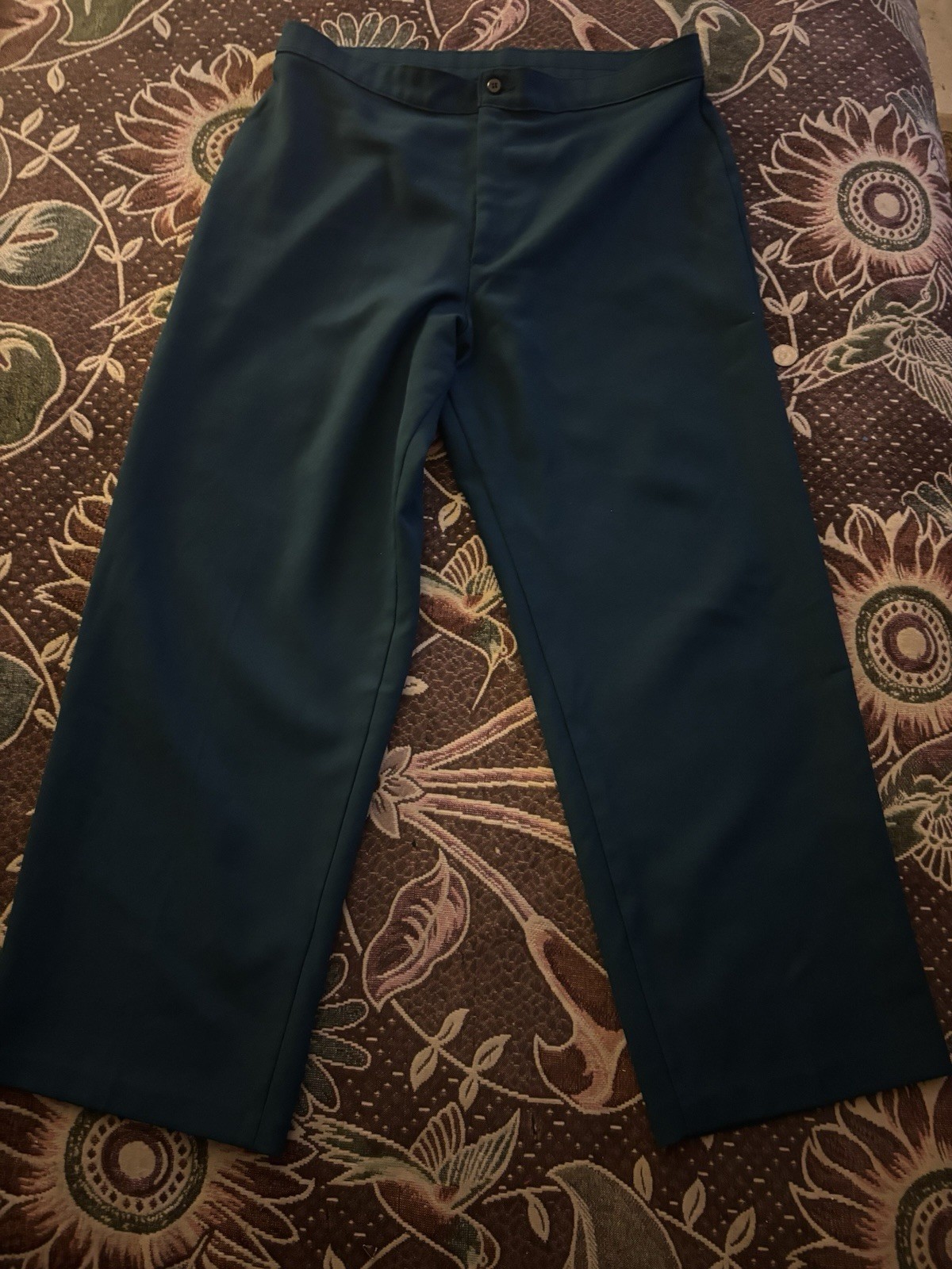 Vtg 70s Levi Strauss & Co. Levi’s Womens Dacron Poly Pants Teal Sz36x29I Blk Tag
