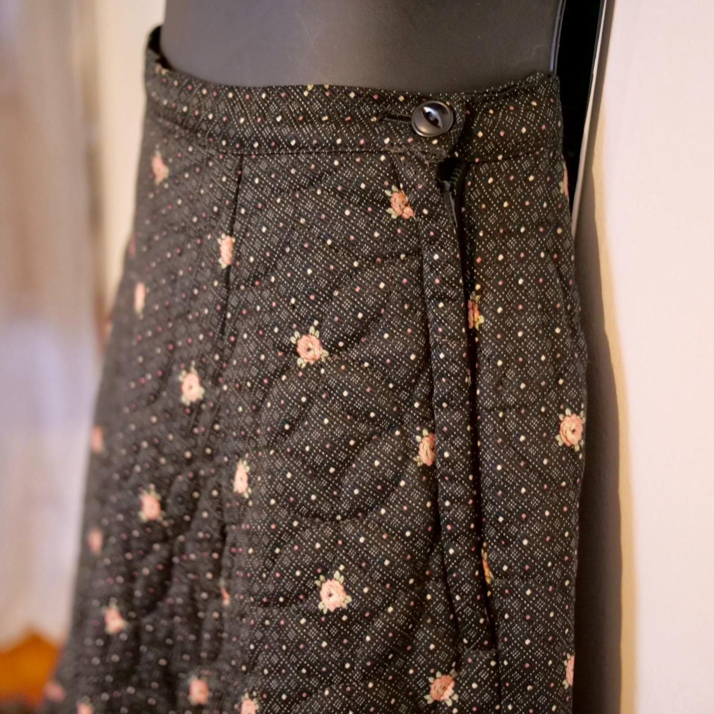 Vintage Nelly de Grab New York 50s Floral QUILTED Circle Skirt Swing Rockabilly