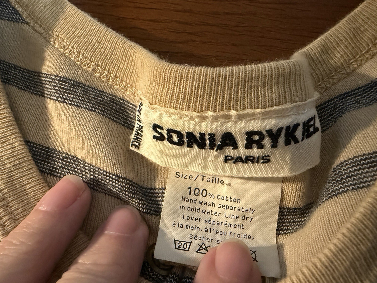 Vintage Sonia Rykiel Paris Striped Pullover Sweatshirt 100% Cotton France M