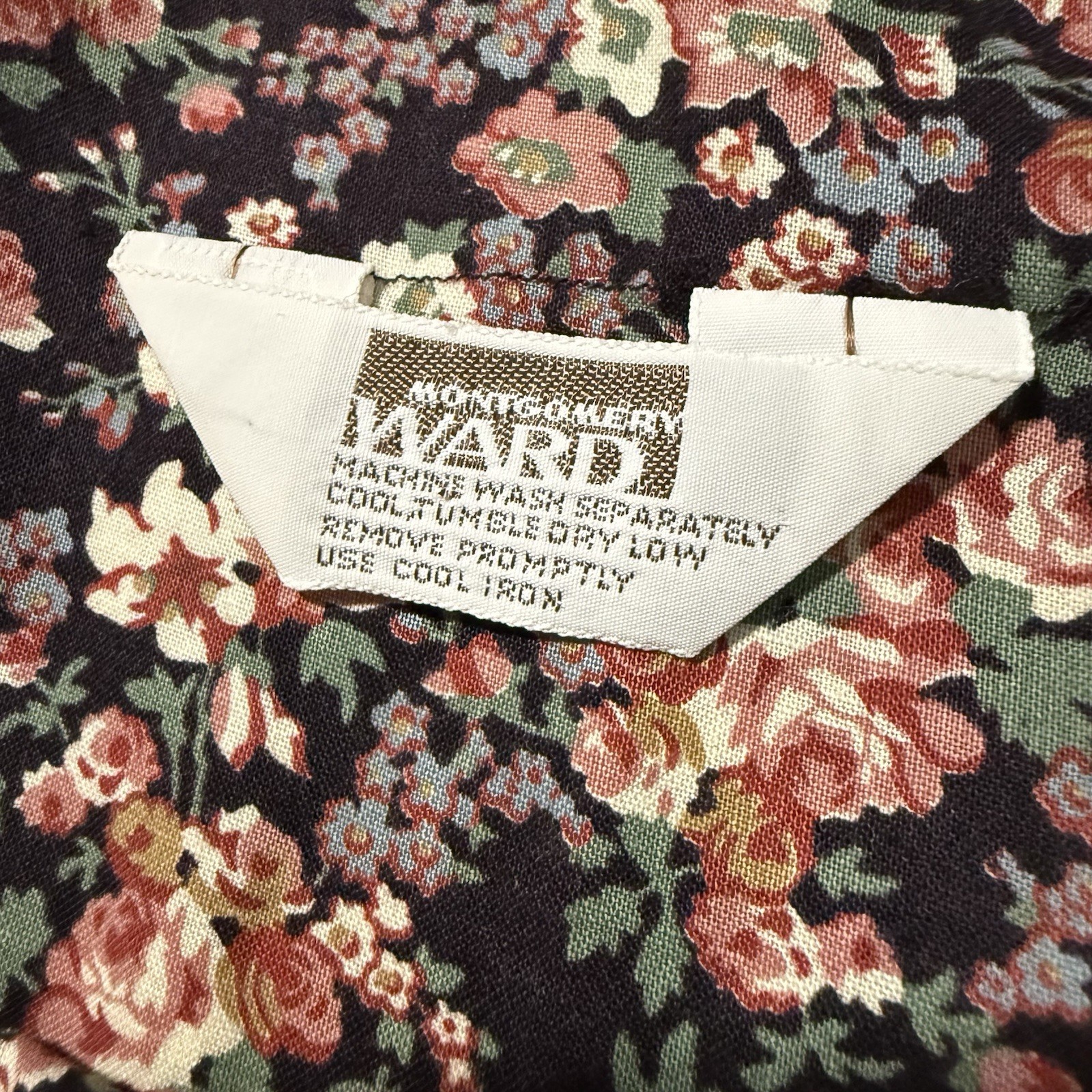 VTG 70s Montgomery Ward Floral Peasant Top Small Medium Cottage Boho Prairie