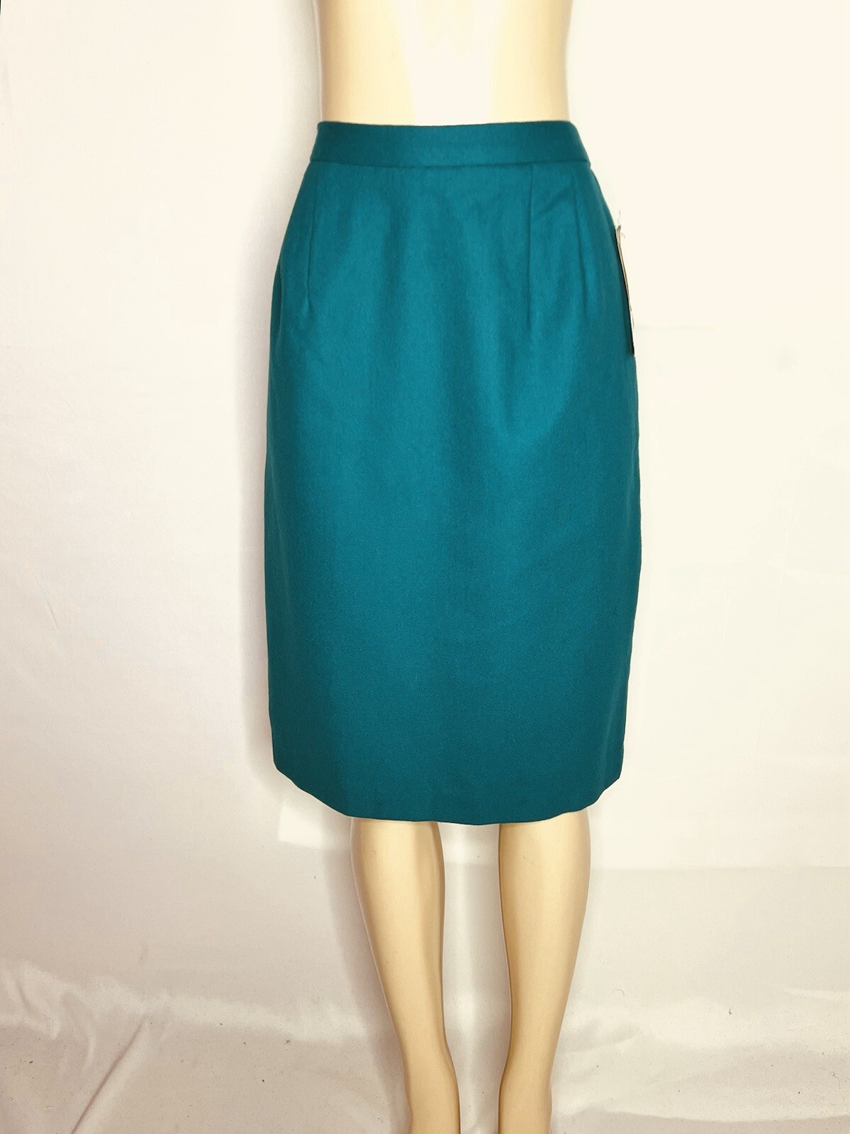 WORTHINGTON VINTAGE TEAL 100% WOOL FULLY LINED PENCIL SKIRT SIZE 12