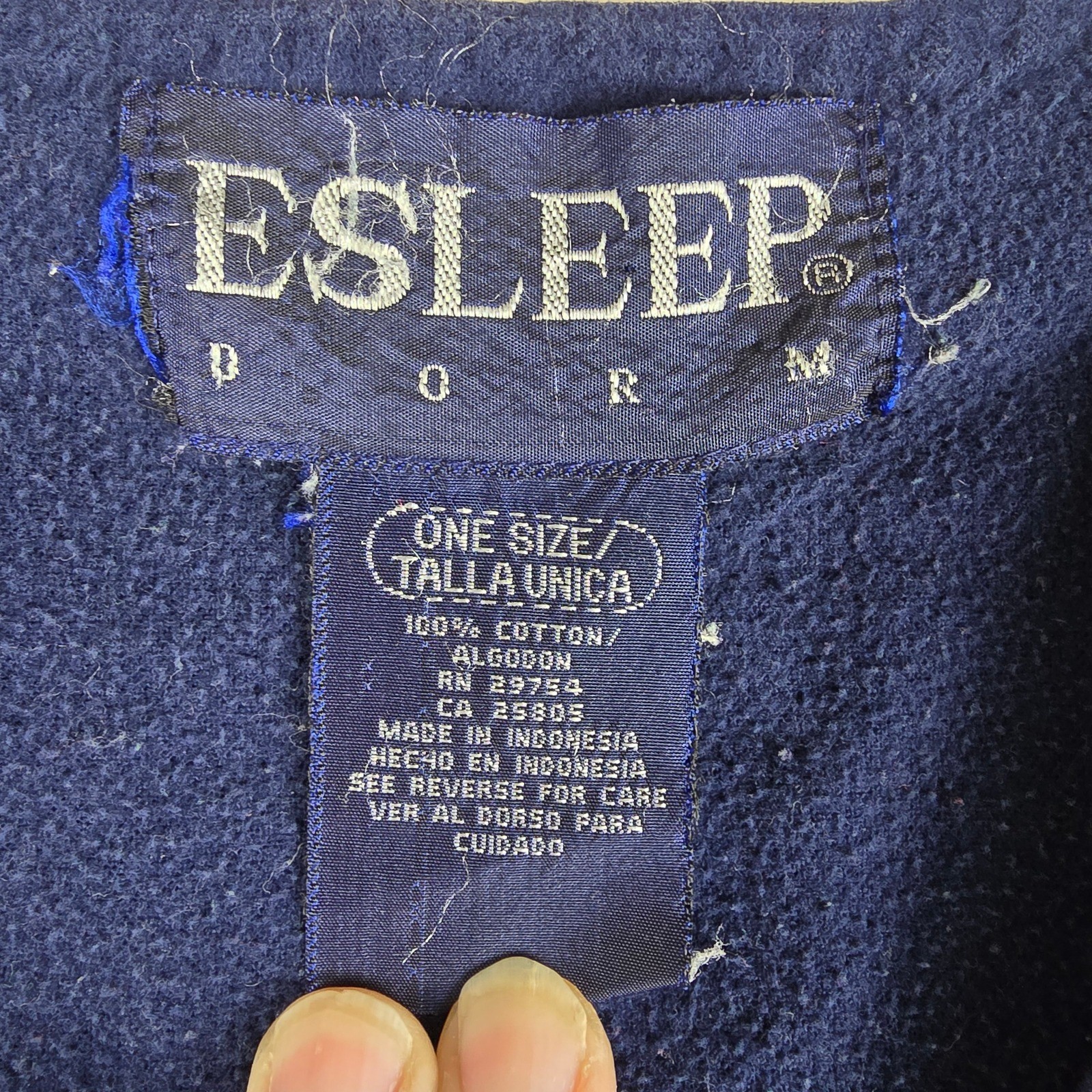 Vintage Esleep Dorm Plaid Night Shirt One Size Rose Patch 100% Cotton