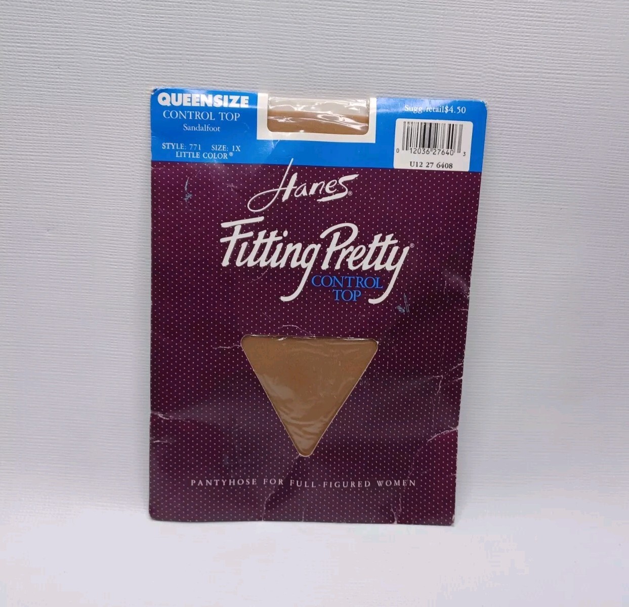 Vintage Hanes Fitting Pretty Pantyhose Style 771 Queen Size 1X Little Color