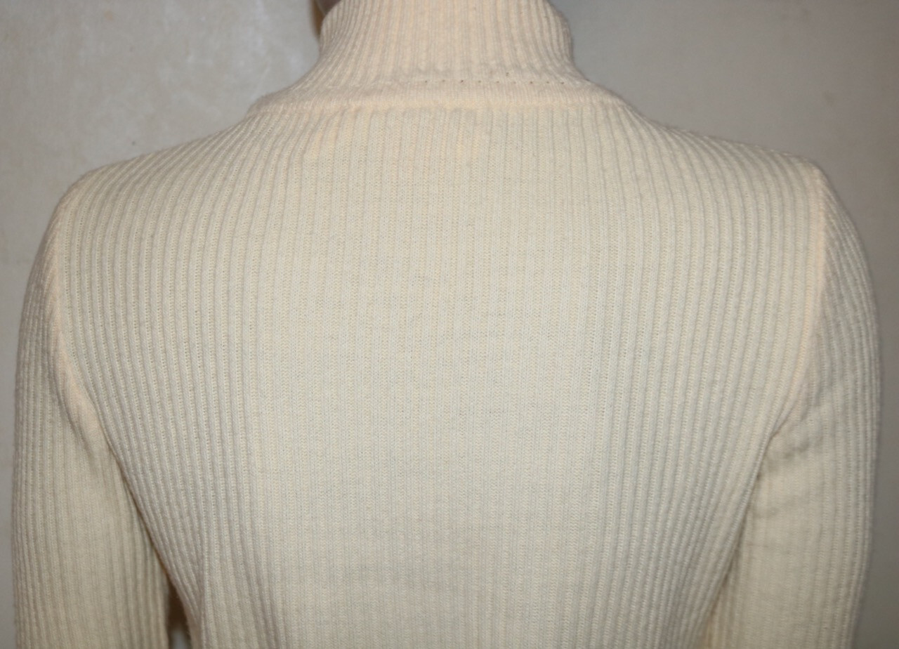 Courrèges vtg MOD MCM turtleneck knit top 0 Space Age fashion cream Courreges
