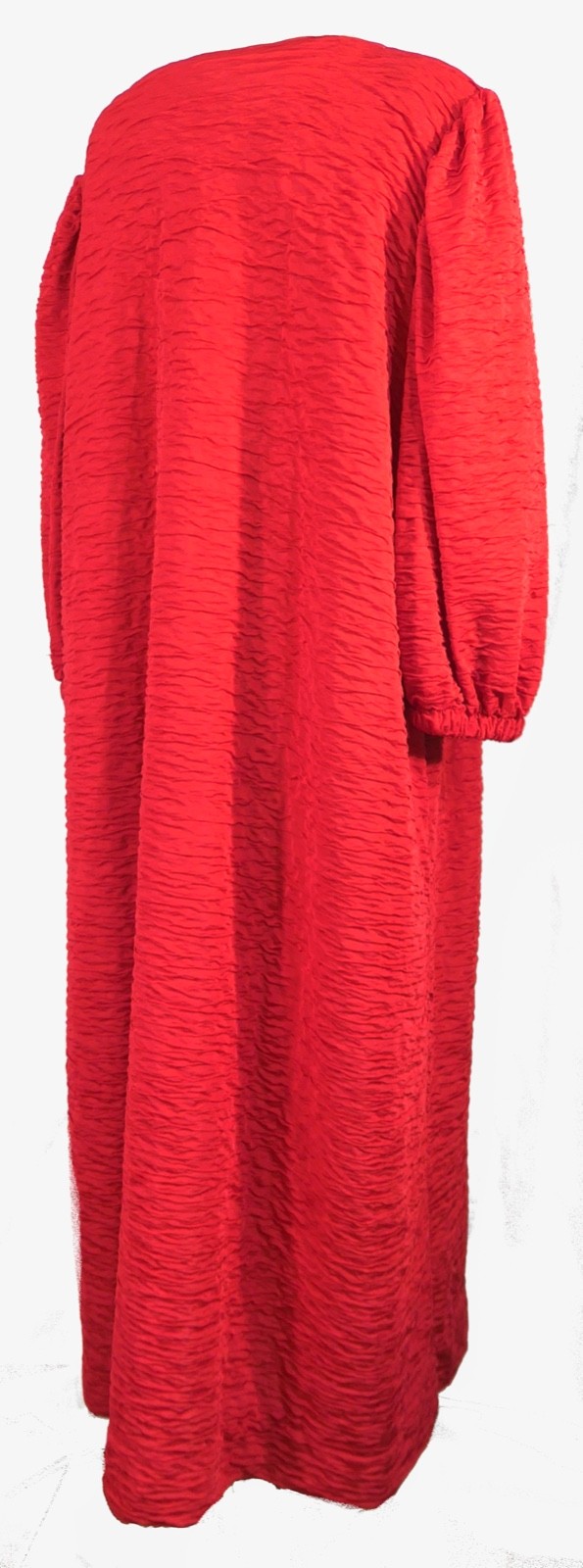 Retro Vintage Crinkle Red Caftan Lounger Dress Ariel Peter Keyloun 2X Plus