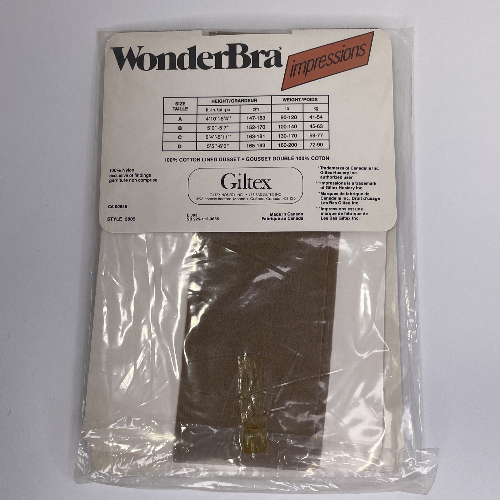 Vintage 1991 Pantyhose Jennifer Connelly Model Panty Hose Size A Color Is Almond
