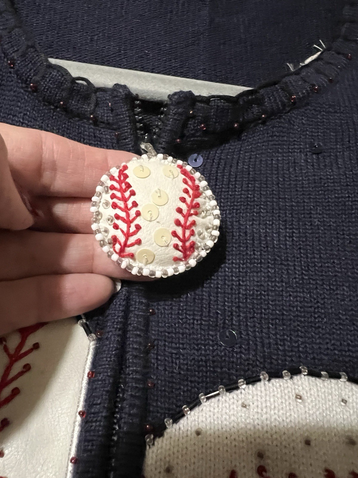BEREK 2 Vintage Baseball Sweater Zip Up Cardigan Navy Blue Size Medium NWT
