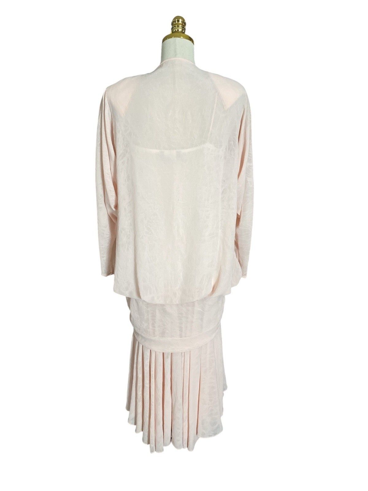 Casadei Vintage 80s Drop Waist SlouchyMermaid Beaded Asymmetric Dress Modern S