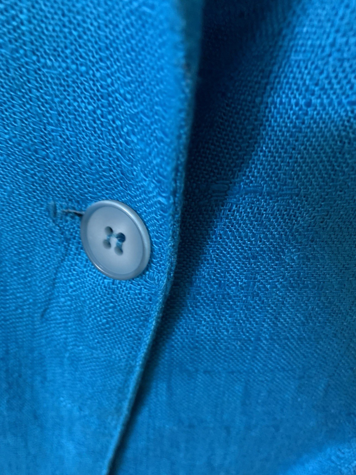 Sag Harbor Blue Rayon Flax Blazer Jacket Size 10 Women’s Vintage Style
