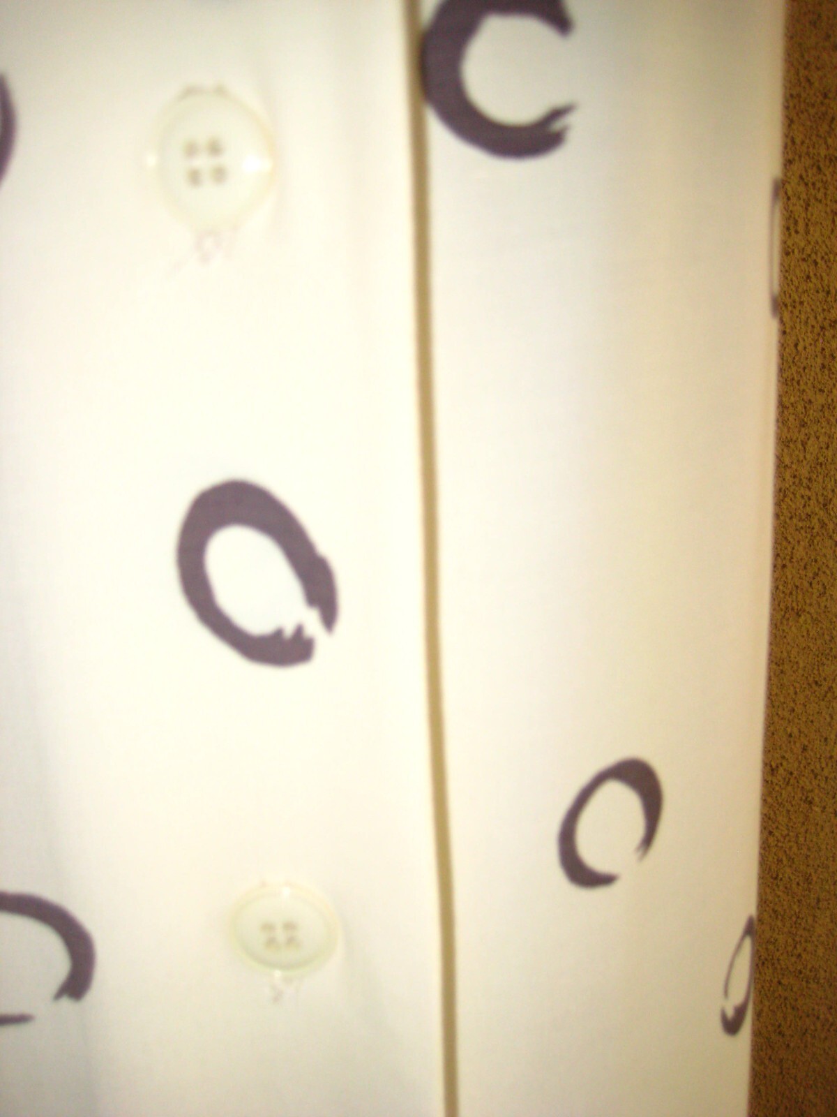 Vintage Warren Z I Magnin 80 cream abstract circles padded shoulder sheath dress
