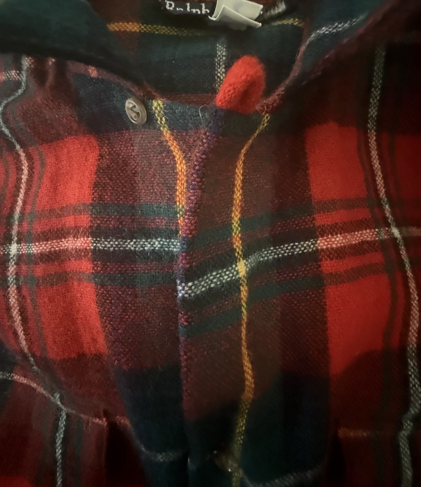 Rare Vintage Ralph Lauren Wool Tartan Plaid Button Down Woman’s Shirt Med-Lg