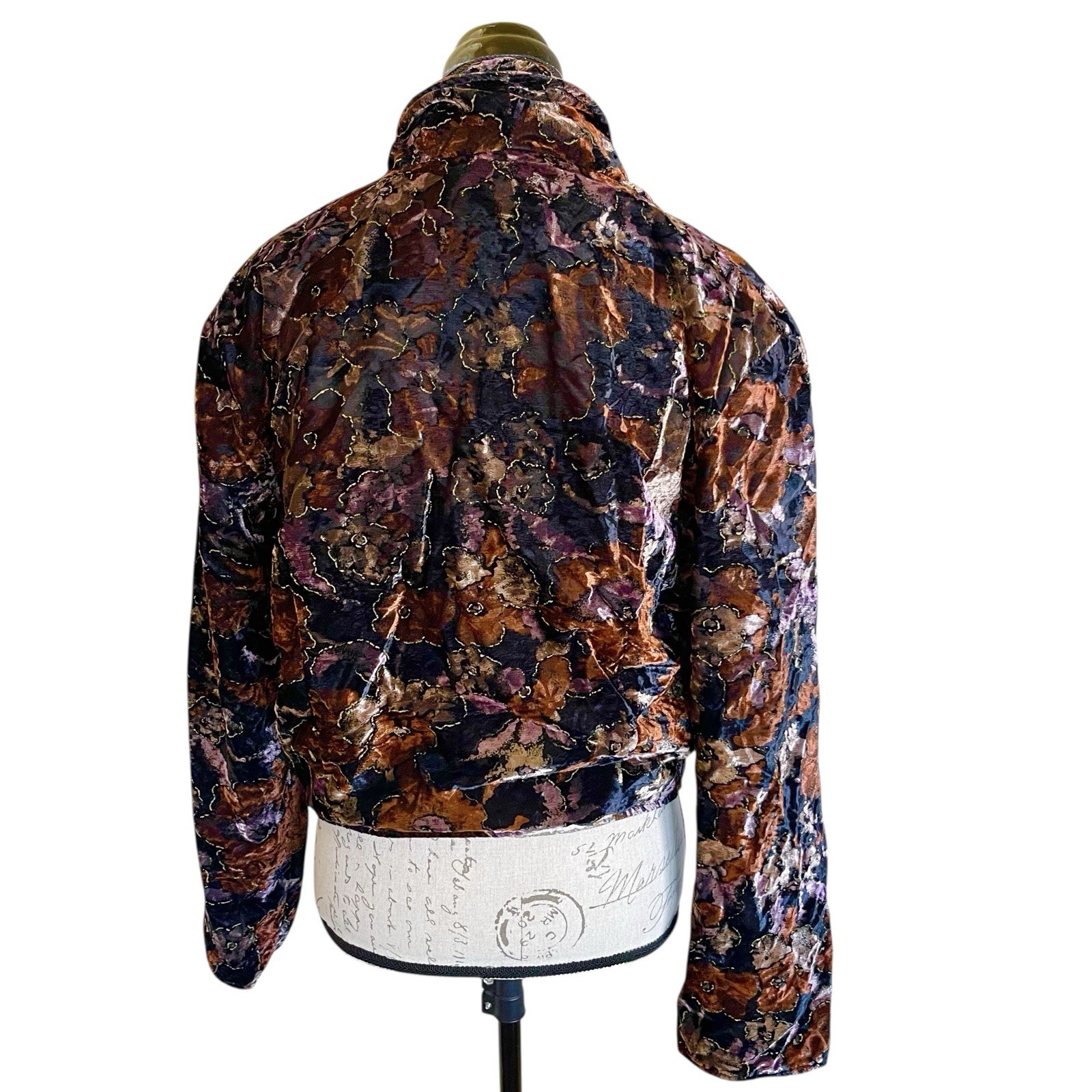 Vintage My Boyfriend’s Back Women’s Blazer Jacket One Size Floral Velvet Retro