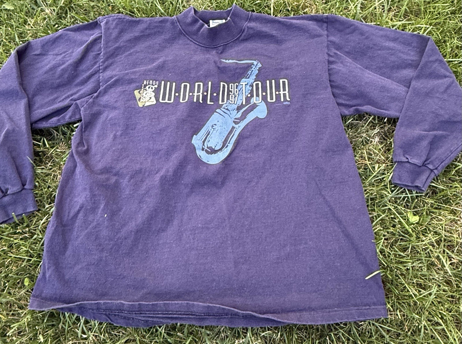 Adult Size Large Vintage Kenny G World Tour 96-97″ Long Sleeve/mock Neck Shirt