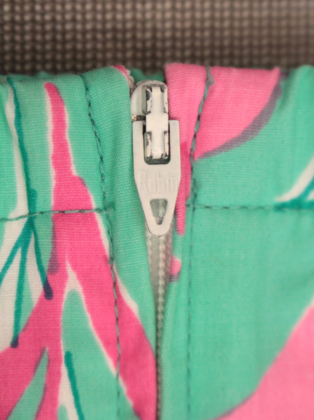 VTG Women’s 60s Teal & Pink Bow Trim Floral Print Lilly Pulitzer Skirt M/L 1960s