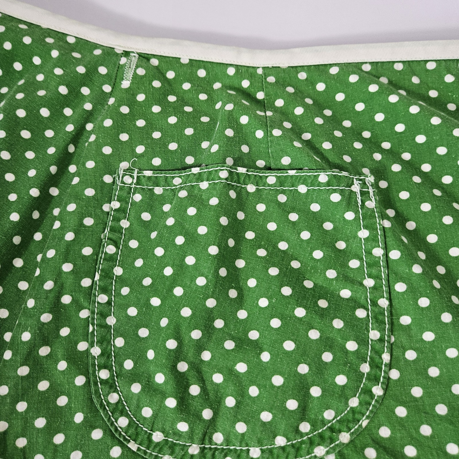 RETRO VINTAGE 1970S AUSTIN HILL *REVERSABLE* WRAP SKIRT GREEN POLKA DOT/ STRIPES
