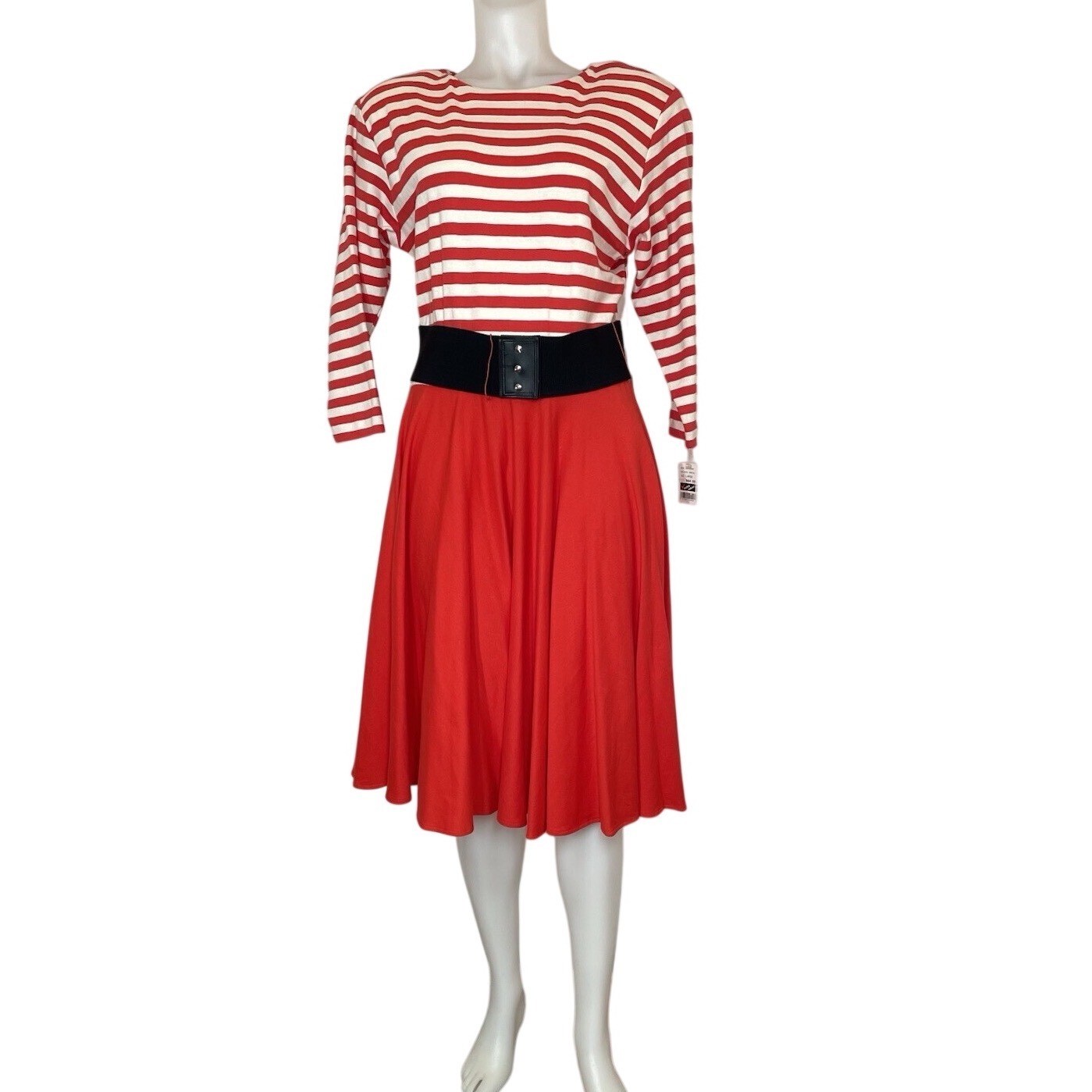 80s Sailor Dress Nautical Knit SZ L NWT (flaws