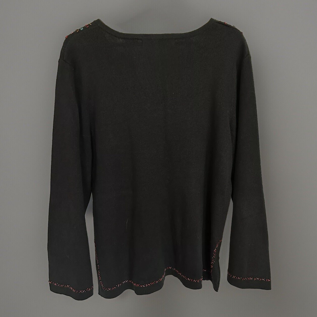 Vintage 80’s I.B. Diffusion Black sequin beaded Sweater Sz 1X Thick Raime Cotton