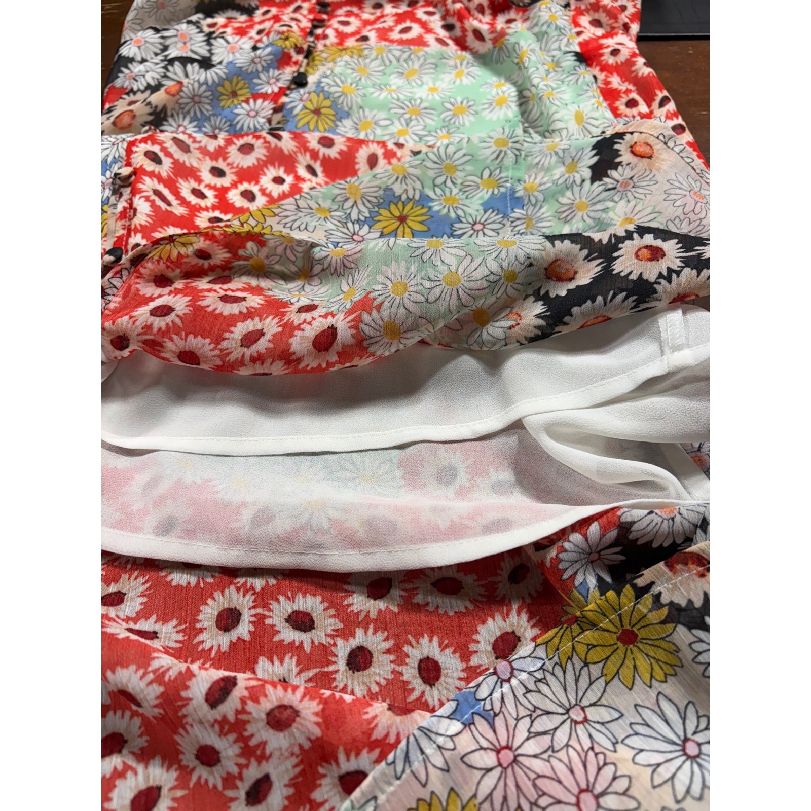 Sanctuary Every Day Ditsy Floral Button Front MIDI Slip Dress Chiffon Multi Sz 6