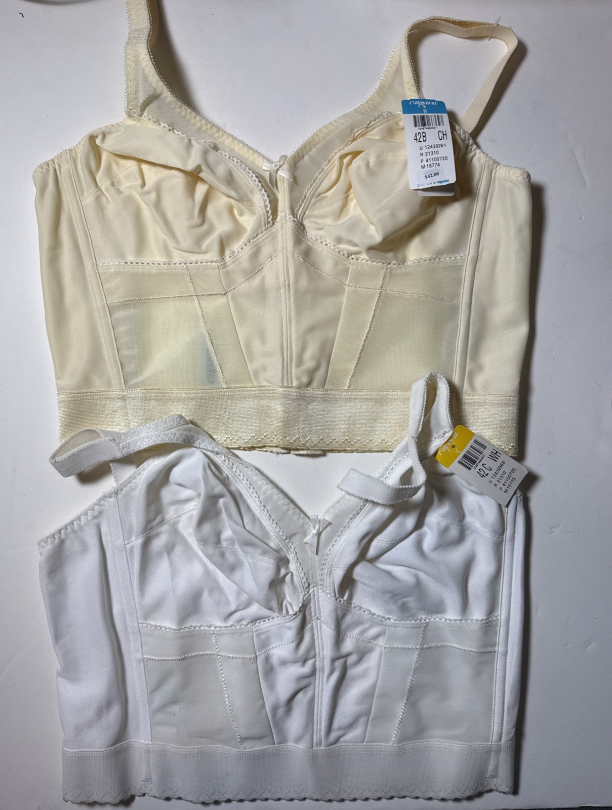 Vtg NWT Carnival Style 720 Soft Cup Longline Camisol Bra White Champagne B C D