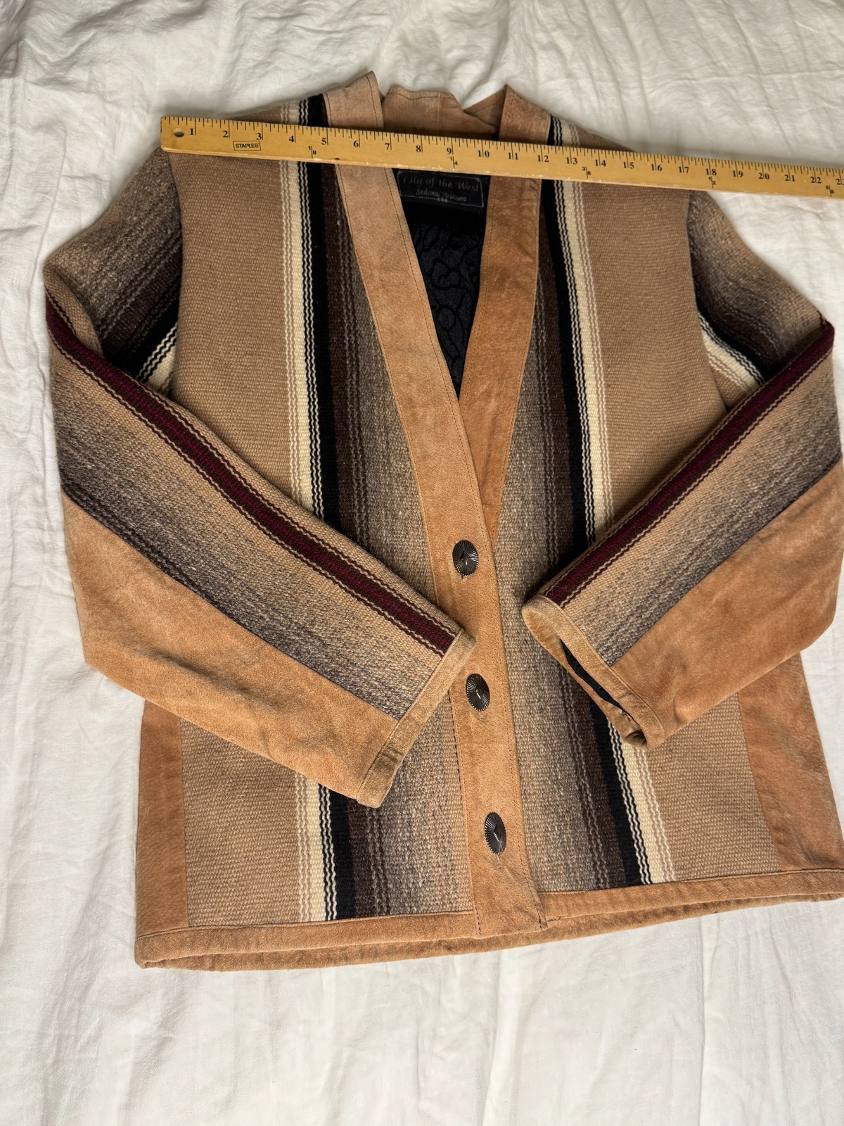 Vintage – Lily of the West – Sedona Arizona – Blanket Jacket – Wool and Suede