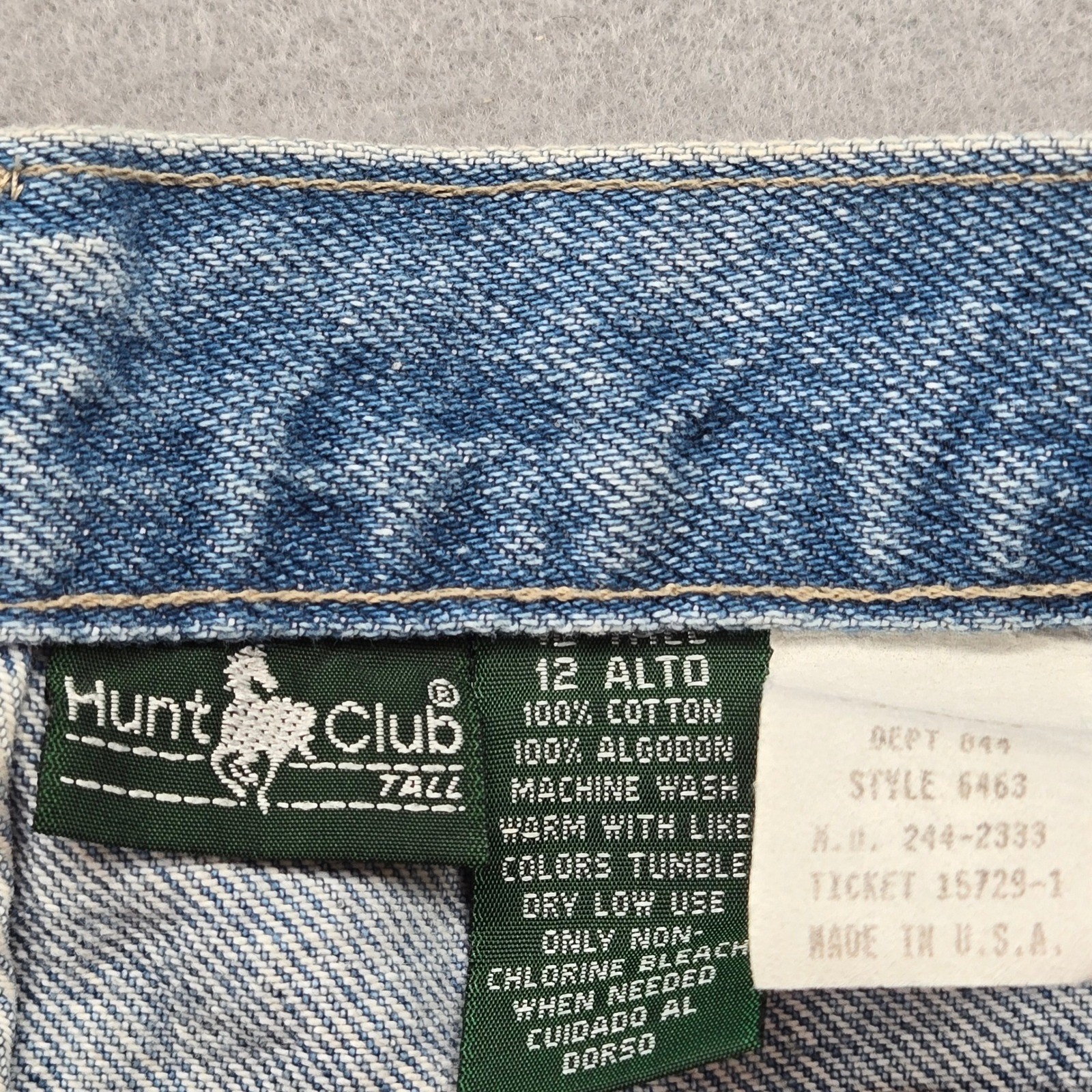 Hunt Club High Rise Mom Jeans Vintage Made in USA Medium Wash Tall Long 90s