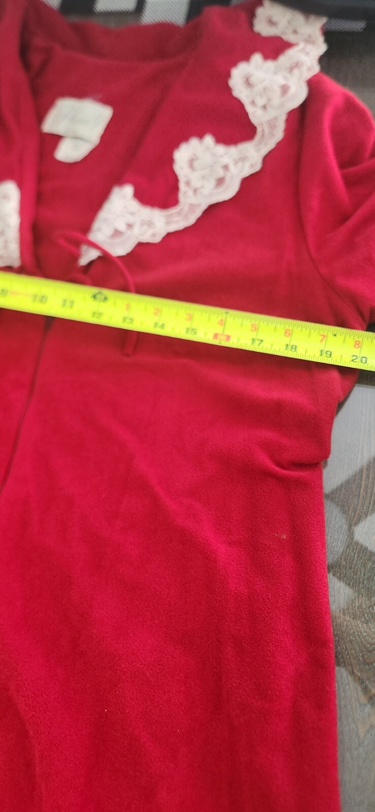 Vtg Robe Granny Plaza 9 Long Burnt Red Medium Lace LONG ZIPPER 80% Arnel USA