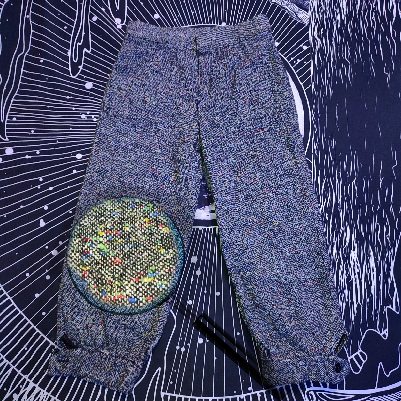 Vintage Happy Legs Peddle Pusher Pants Rainbow Tweed 28” Very Rare
