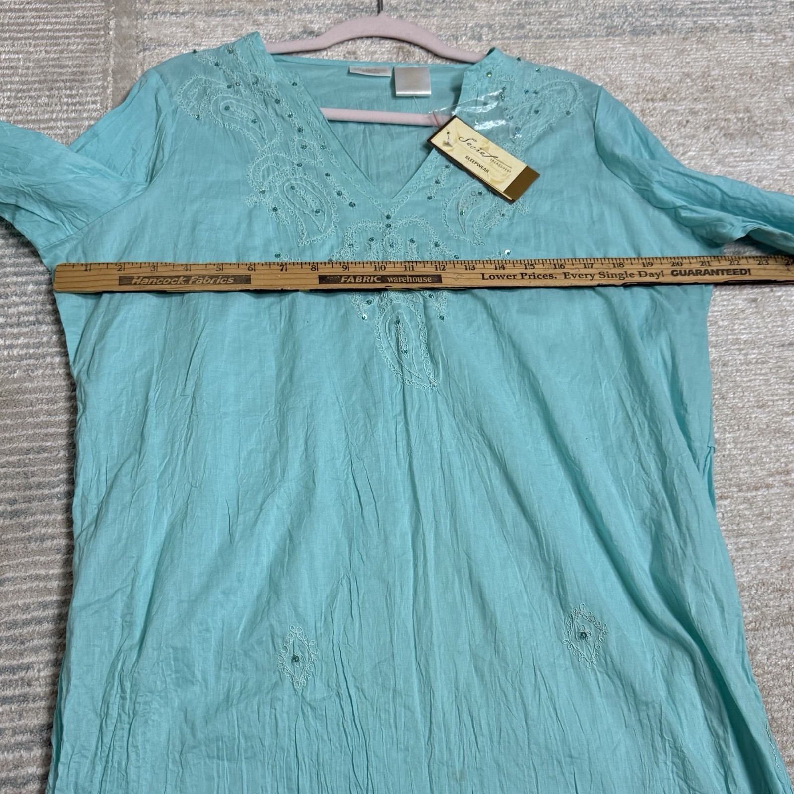 Secret Treasures Sleepwear Women’s M Teal Sequin Tunic NWT Boho Fairy Dress