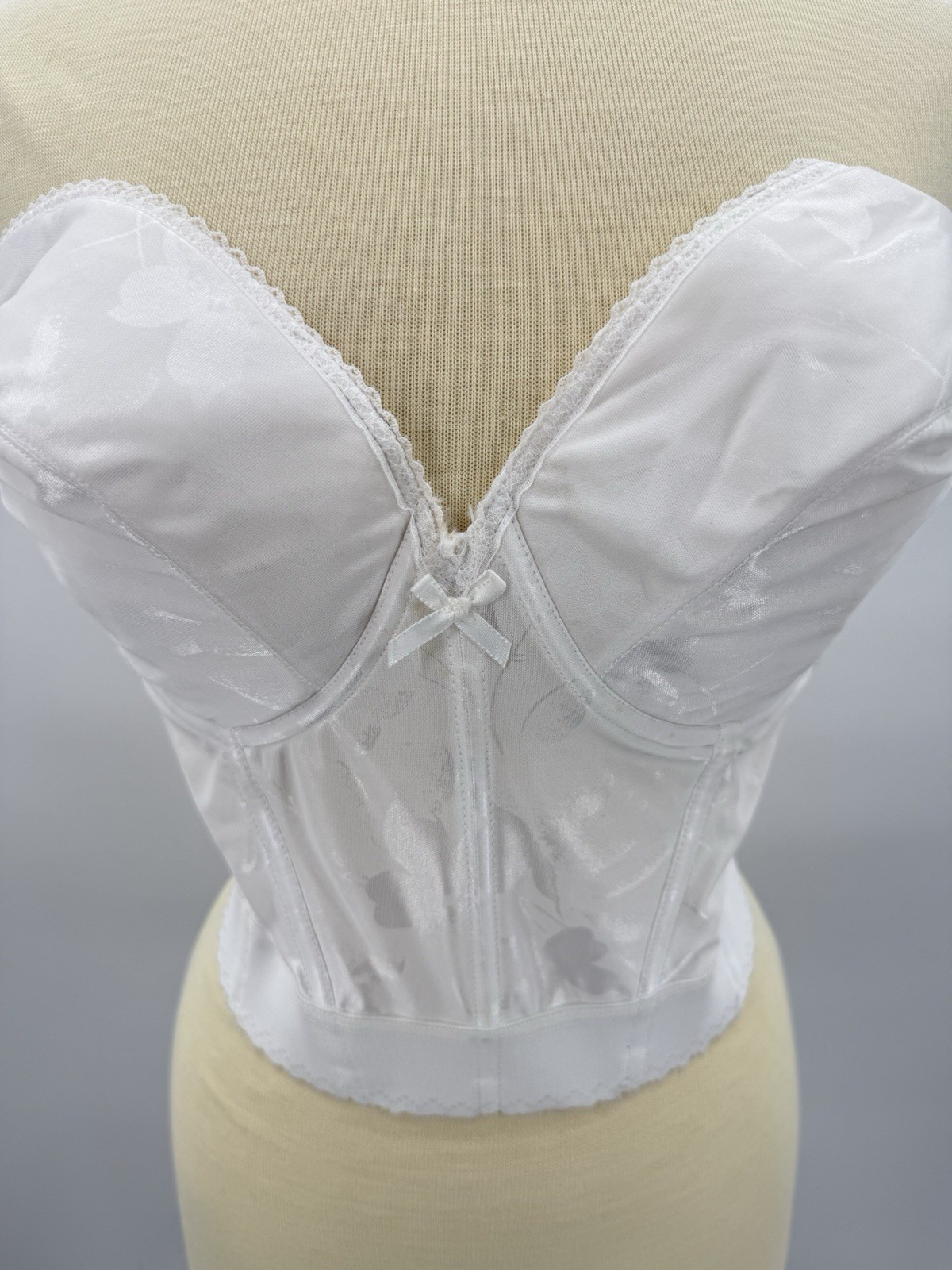Vintage Wynette by Valmont Size 42D White Strapless Longline Bra NWT