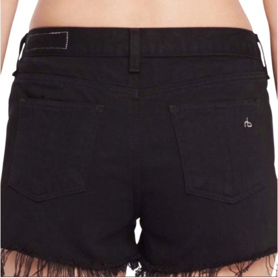 NWT rag & bone Black Denim Cutoff Jorts High Rise Shorts | Size 32 | $165
