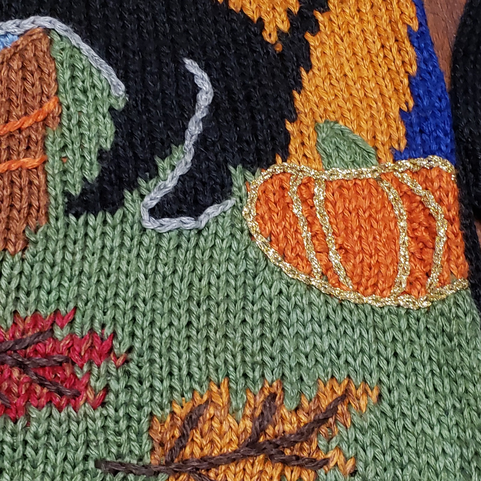 VTG 90s Spice Of Life Halloween Sweater Size XL Witch Pumpkin Knit Holiday Rare